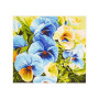 CDA Printed Aida kit Blue pansies