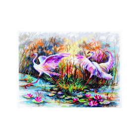 CDA Bedrucktes Aida Flamingo