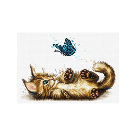 Luca-S Kit de broderie Chaton espiègle