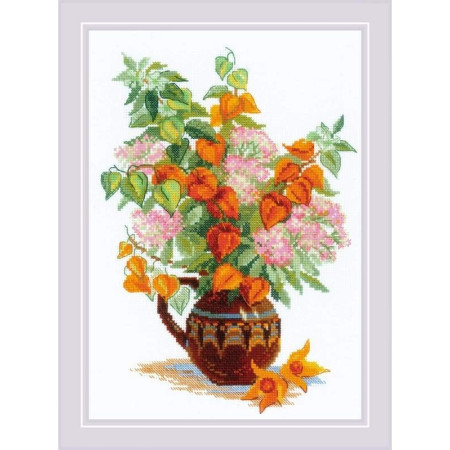 Riolis Embroidery kit Bouquet with Physalis