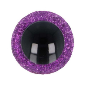  Animal eye 15 mm purple glitter for amigurumi and cuddly toys