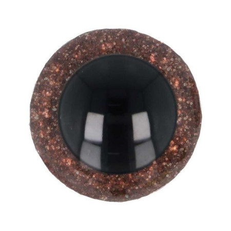  Animal eye 15 mm brown glitter for amigurumi and cuddly toys