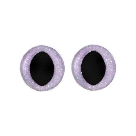 Cat eye 12 mm purple glitter