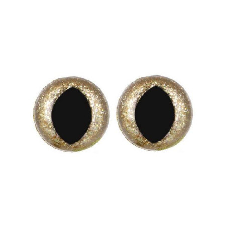 Katzenaug 12 mm hell Gold Glitzer