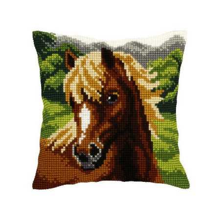 Kit coussin au point croix Cheval 9549