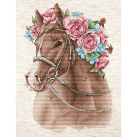 Embroidery kit The horse in Flowers
