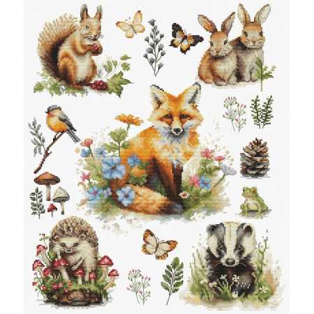 Luca-S Embroidery kit Forest Animals