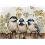 Embroidery kit Chickadees On The Fence