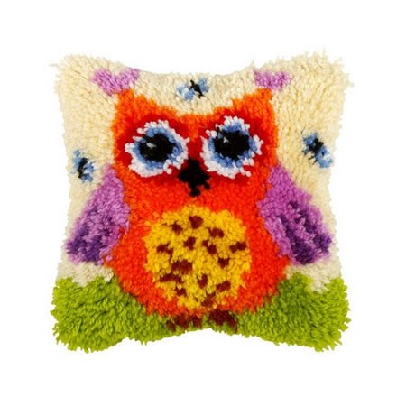 Latch hook cushion kit Owl nr 4007