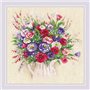Riolis Embroidery kit Bouquet with Eustoma and Gypsophila