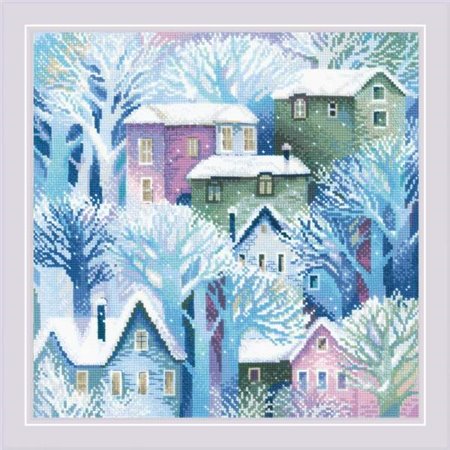 Cross stitch cushion kit Town