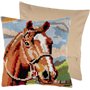 Kit coussin au point croix Cheval brun