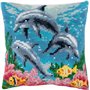 Kit coussin au point croix Dauphins