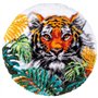 Knooptapijt Tijger met jungle bladeren 187077