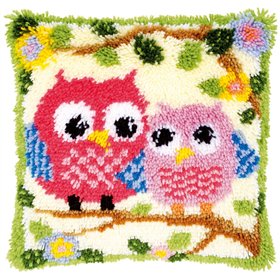 Kit coussin au point noué Chouettes sur branche 149752