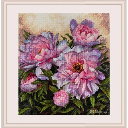 Merejka Kit de broderie Tendres Pivoines