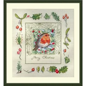 Merejka Borduurpakket De Kerstroodborstje 