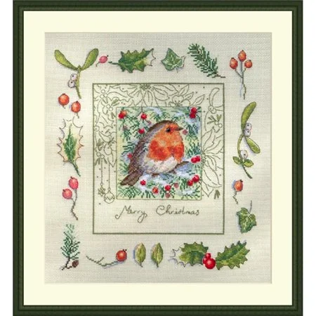Merejka Borduurpakket De Kerstroodborstje 
