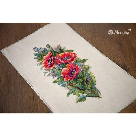 Merejka Stickset über die Vintage-Mohnblumen 