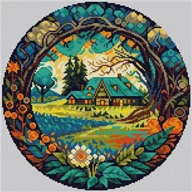 Kit de broderie Village d'Été