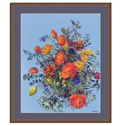 Borduurpakket Zonovergoten bloemblaadjes