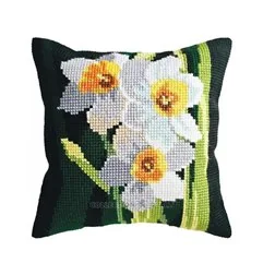Coussin à broder Rangées de jonquilles 5484