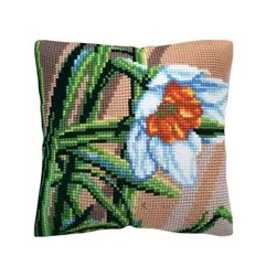 Coussin à broder Narcisse blanc 5487