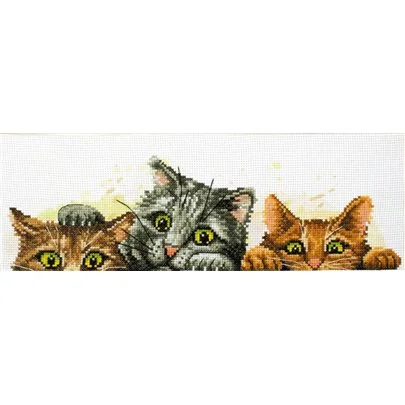 Embroidery kit Curious Kittens