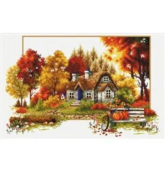 Kit de broderie Chalet d'automne