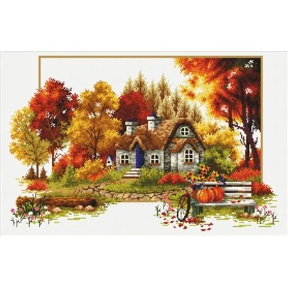 Embroidery kit Autumn Cottage