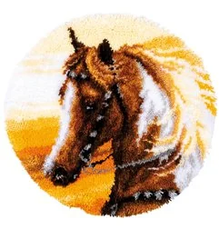 Knüpfformteppichpackung Westernpferd