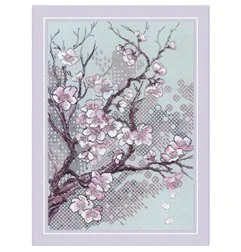 Riolis Stickset Pfirsichblüte
