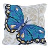 Coussin à broder Papillon bleu