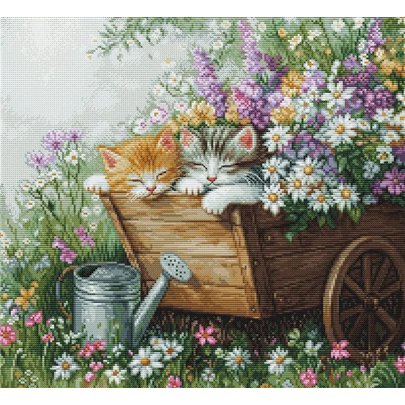 Luca-S Embroidery kit Kittens' Sleep