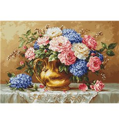 Luca-S Borduurpakket Weelderig boeket bloemen