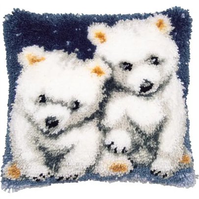 Latch hook cushion kit Little polar bears 204524