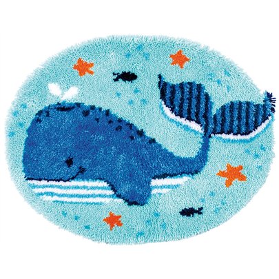 Latch hook shaped rug kit Whales fun 191853