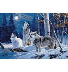 Stickset Das Heulen der Wölfe und der Wintermond