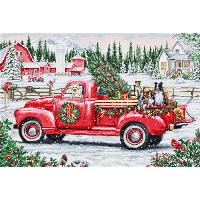Stickset Roter Weihnachtstruck