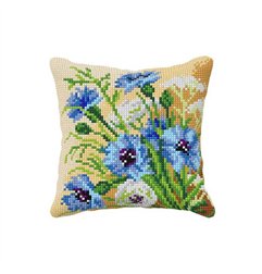 Cross stitch cushion kit Cornflowers 99118