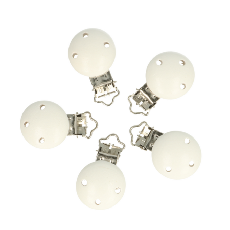   attache sucette en bois blanc