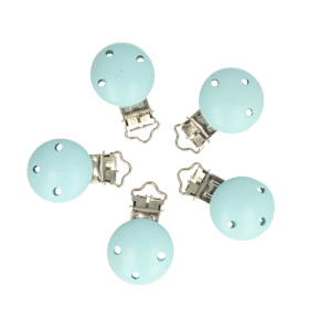   Wood pacifier clip baby blue