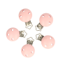   Wood pacifier clip baby pink