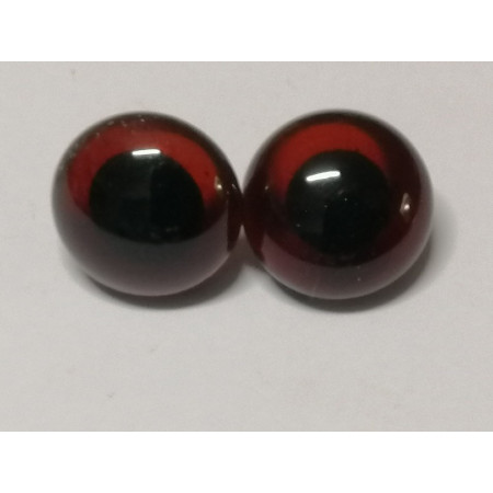   Tierauge Glas zum Nähen 15 mm Braun