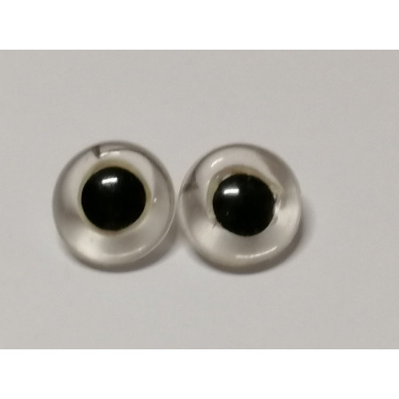  glass animal eye to sew 15 mm clear