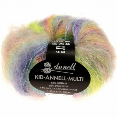 Mohair breiwol Annell Kid Annell Multi 3182